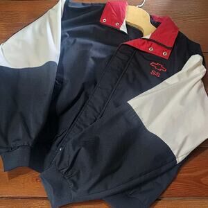 Vintage 90s Chevrolet SS Jacket Embroidered Colorblock Dealership Full Zip Large